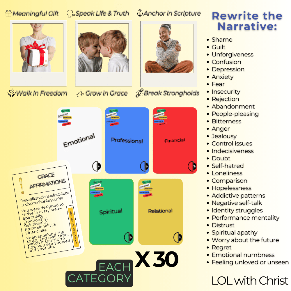 Christian Affirmation & Prayer Cards – Bible Verse Scripture Set